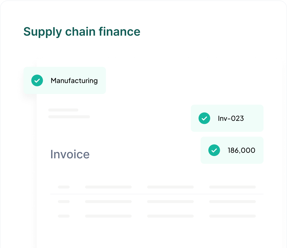 Financement de la chaîne d'approvisionnement interface preview