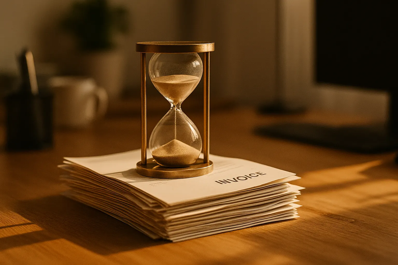 Propriétaire d'entreprise examinant les factures impayées sur ordinateur